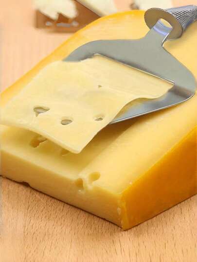 Multi-Color Heavy Duty Stainless Steel Cheese Slicer, Butter Knife, Ham Slicer And Cake Server - Smooth Edge Design, Manual Kitchen Tools, Easy Cutting, Scraping, Spreading - Suitable For Home And Commercial Kitchen, Ergonomic Handle, Precise Cutting, Essential For Professional Chefs