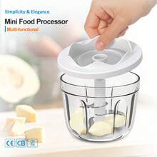 350ML Electric Garlic Chopper, 3 Blades Garlic Grinder Mini Vegetable Chopper, USB Portable Veggie Chopper, Onion Mincer, Food Processor For Ginger, Chili, Fruit, Meat - White - View 7