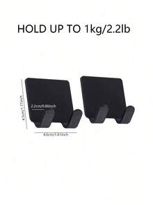 2pcs No Drill Plastic Razor Hook Wall Mounted Multi-Functional Plug Key Storage Adhesive Hook - màu đen - Xem 6