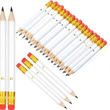 20/10/5pcs 4-Inch Mini Pencils, Suitable For Baby Shower, Wedding Party, Etc. With Erasers, 2B Lead, White Baby Style - Multicolor - View 1