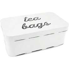 AuldHome Farmhouse - Caja para bolsas de té estilo retro vintage - Blanco - Ver 1