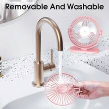 Sweetfull Mini Desktop Electric Fan, 3-Speed Adjustable/USB Cable Powered/With Hook/Suitable For Spring And Summer Use, Applicable For Study, Bedroom, Living Room, Office, Lounge - USB Powered Version - View 10