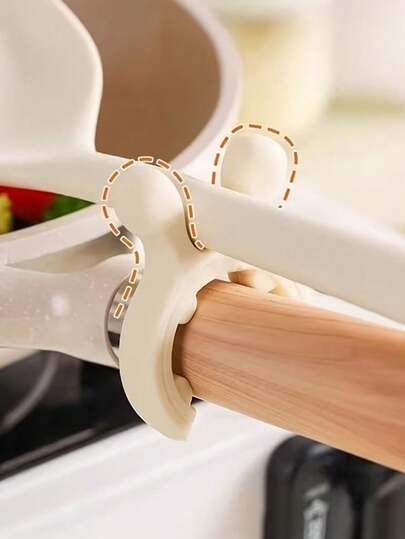 1pc Deer Ear Baking Pan Rack - Heat-Resistant Silicone Kitchen Utensil Organizer With Non-Slip Handle, Durable And Easy To Clean, Suitable For Large/Small Pots And Pans.