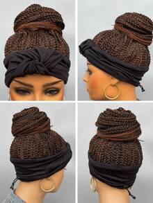 Women's Headband Wig African Dreadlocks Ponytail Synthetic Full Cap Wigs For Daily Wear - Multicolor - View 9