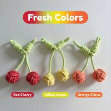 Pet Cotton Rope, Small Cat, Small Dog, Cherry Chew Toy, Anti-Bite Toy, Small & Medium Dog Toy, Knotted Toy - Multicolor - View 5
