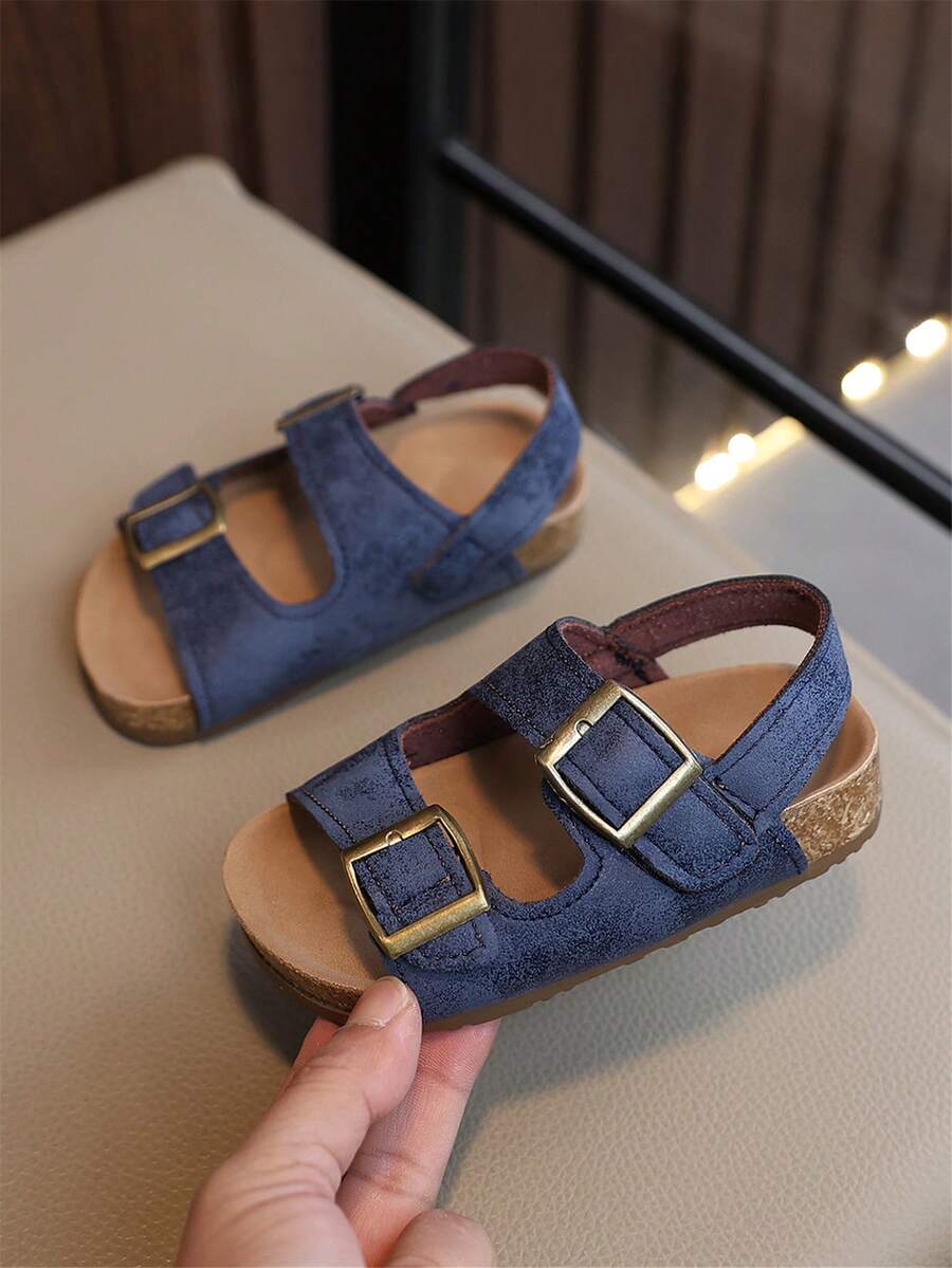 Giày trẻ em, dép xăng đan mùa hè cho bé gái, giày La Mã cho bé trai, giày đi biển cho trẻ em, giày sơ sinh - Màu xanh lam - Xem 1