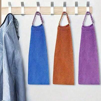 1pc African Mesh Exfoliating Back Long Net Bath Scrub Towel Set,Double-Sided For Gentle,Rough Exfoliation, Effective Body Scrub, Back Scrubber For Shower Use,Premium Mesh Material, Convenient Strap Towel Design, Loofah Towel, Body Sponge For Smooth Skin,Great For Daily Use