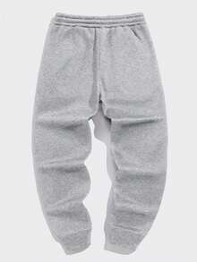 Los Angeles LA Men's Casual Sweatpants With Pocket, Flannel, Regular Fit, And Drawstring - Ljusgrå - Visa 3
