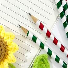 5/10支装旋转条纹铅笔 - 高品质木质铅笔，内置橡皮擦 - 适用于书写、素描、绘画，是理想的激励道具、节日文具、返校奖励和礼品之选。 - 旋轉條紋鉛筆 - 查看 3