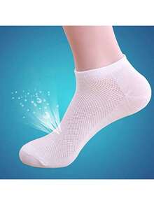 10 đôi tất nữ, tất tàng hình, tất thuyền, tất cổ ngắn, tất trắng, thiết kế thoáng khí, chống trơn trượt, thấm hút mồ hôi, phù hợp với nhiều trang phục, hoạt động và mùa. - Nhiều màu - Xem 3