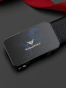 WilliamPOLO 星空图案搭扣超细纤维皮革腰带，男士可调节自动搭扣商务休闲腰带 - 槍色 - 查看 12