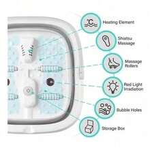 Spa Para Pies Electrica Baño Burbujas Plegable Portátil - Negro - Ver 7