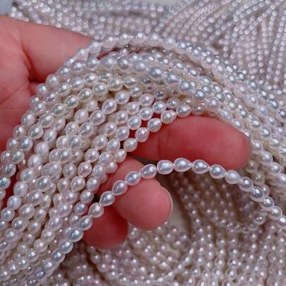 A Freshwater Pearl With A Diameter Of 3.5-4mm And A Droplet Shaped Semi-Finished Pearl Suitable For DIY Handmade Production