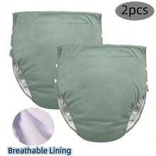 1pc Reusable Adult Cloth Diaper - High Absorbency 4-Layer Crotch Design, Breathable Silk-Like Fabric, 4-Corner Design, Soft & Comfortable, Unisex, 4 Color Options, Reusable Diaper - Multicolor - View 22