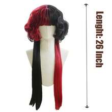 26英寸洛丽塔卷发假发，水母头全头假发，复古娃娃风格带刘海，渐变色角色扮演假发套装 - 彩色 - 查看 6