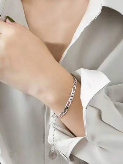 צמיד שרשרת מרקם טנק ויראלי מינימליסטי קוריאני, היפ הופ אירופאי ואמריקאי פלדת טיטניום אביזרי זוג יוניסקס, מתאים לתכשיטי לבוש יומיומיים, מתנה נישה