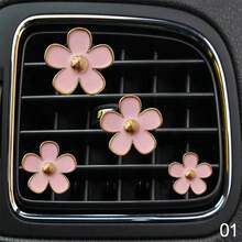 Car Outlet Vent Perfume Clips Cute Flower Air Freshener Diffuser Conditioning Aromatherapy Perfume Clip Car Interior Decoration - A - View 17