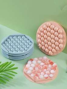 2 piezas Molde de cubitos de hielo con tablero de ajedrez redondo, molde para hacer bolas de hielo con tapa, herramienta para hacer hielo en casa - Multicolor - Ver 3