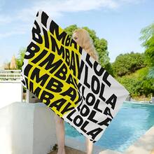 Fashion B B BimbaeS L L LolaeS Microfiber Beach Towel Absorbent Quick Dry Soft Yoga Swimming Resort Mountain Climbing Towel(1) - 白色 - 查看 1
