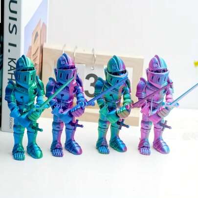 1个动漫僵尸士兵可动人偶 - 3D打印全身可动关节，4.3英寸灵活姿势，塑料材质，独特反光颜色，无需电源 - 完美的派对礼物，家居桌面装饰 - 动漫迷和收藏家的理想之选 - 圣诞节、万圣节、复活节、感恩节的理想礼物（部分款式颜色随机）