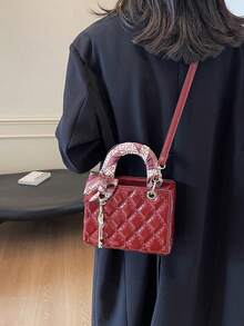 Dedoo 2025新款时尚奢华雏菊小巧高端手提包，钻石刺绣包，托特单肩斜挎包，适合春夏旅行、校园生活、日常通勤、圣诞礼物、派对、婚礼等场合。 - 紅色 - 查看 8