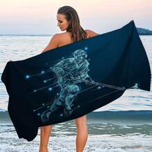 1 chiếc khăn tắm/khăn đi biển bằng sợi microfiber siêu nhẹ dành cho người hâm mộ khúc côn cầu trên băng, thích hợp cho mùa hè. - 1 - Xem 7