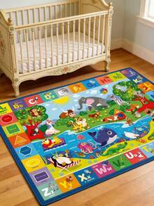 1 Stück Tier-Buchstaben Design Bodenmatte, süße Spielmatte, dekorativer Teppich, Schlafzimmer Dekoration, kleiner Teppich, Teppich, Heimdekoration, Outdoor-Teppich, waschbarer Teppich, Abschlussgeschenk, Muttertagsgeschenk - Verschiedenfarbig - Übersicht 2