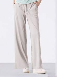 CAMEL CROWN Women's Outdoor Long Casual Pants Spring/Summer Wide-Leg Sun Protection Running Pants Breathable Lightweight Loose Straight-Leg Fashion Casual Pants - Oak Ash - View 1