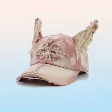 A New Solid-Color Doberman Dog Baseball Cap In A Wasteland Style, With A Cool, Distressed Hip-Hop Look, Suitable For Outdoor Travel As A Sun Protection Hat, A Personalized Cap For Both Men And Women - Red - View 3