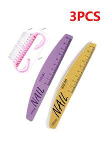 5PCS Nail File/Buffing Tool Is Durable, Won't Shed Sand, And Is A Double-Sided Polishing Sponge Tool Specifically For Nail Shaping. It's Washable And Features Nail Shape Guides And Markings - Multicolor - View 9