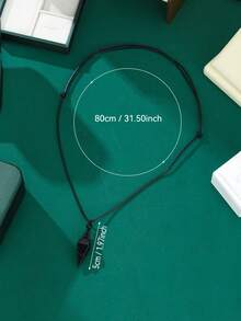 1pc Bohemian Handmade Black Necklace, Elegant Minimalist Design For Men And Women, Birthday Party Jewelry Gift - Necklace - View 5