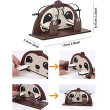 1pc Creative Animal Shaped Fashion Glasses Storage Rack, Detachable Wooden Desktop Eyeglasses Display Stand, Animal Shaped Glasses Organizer, Vanity Eyewear Holder - Animal - View 1