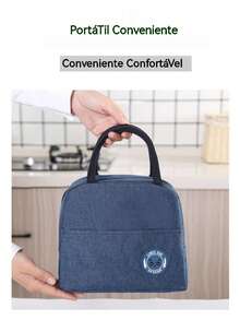 Portable Thermal Lunch Bag/Travel Bag/Cosmetic Lunch Box. Cute Design With Teddy Bear Print. Thermal Insulation That Keeps Food At The Desired Temperature. Practical Carrying Handle. Easy To Clean. Resistant And Durable For Daily Use. - 黑色 - 查看 3