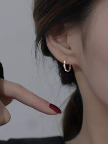 Nooxian 2件装女士扭纹耳环 - 銀色 - 查看 3