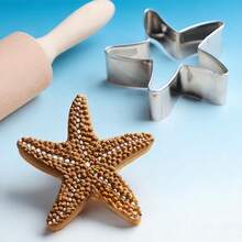 3pcs/Set Stainless Steel Seahorse, Star, Seashell Shaped Cookie Cutters, DIY Ocean Themed Molds - View 2