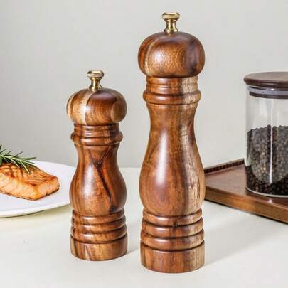 1个/2个/3个装胡椒研磨器，红木胡椒研磨器，厨房木制胡椒盐研磨器