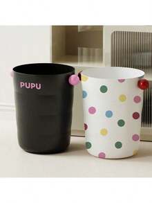 新型家用垃圾桶，加高防滑，便携式PP气泡创意收纳桶，适用于厨房、客厅、浴室，高光泽轻质塑料桶身，方便整理，防臭盖，节省空间设计，现代简约家居装饰，儿童安全边缘，易于清洁，多用途垃圾桶 - 彩色 - 查看 6