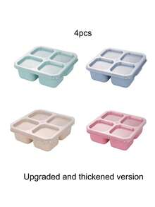 4-Compartment Reusable Food Storage Container, Candy Nut Airtight Lunch Box, Suitable For Meal Prep, Snack Making, Divided Bento Box, Ideal For School, Cafeteria, Home And Camping, Great For Teens And Office Workers, Back To School Essential - Multicolor - View 19