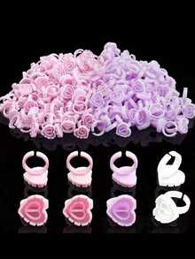 心形睫毛胶收纳盒 - 50/100/200/300/500/600/700支装睫毛胶收纳盒，睫毛嫁接用品，加厚扇形托盘 - 彩色 - 查看 1