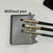 1个便携式画笔架，带滴水盘，前置托盘设计方便清洁，防止桌面沾染颜料，便于携带，节省空间，适用于水彩、丙烯、油画画笔，便携式画笔收纳架，美术工作室用品 - A - 查看 4