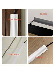 1m Cable Protector, Designed For Network Cables, With Open Crimp Slot, Hidden Cable Protector, Self-Adhesive PVC Cable Cover, Insulated Wire Sleeve Organizer, Suitable For Floor And Wall - Multicolor - View 6