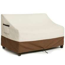 Funda de sofá para exteriores impermeable para muebles de patio 78.7 pulgadas de ancho x 38.2 pulgadas de profundidad x 35 pulgadas de alto tela Oxford 600D de alta resistencia color blanco y - Beige y Coffea - Ver 1