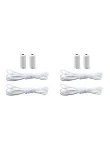 2 Pairs Elastic No-Tie Shoelaces, Solid Color Basic Style, Suitable For Casual Shoes, Sneakers, Vacation And Home Wear - White - View 7