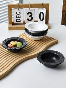 1件/2件/4件装纯色陶瓷岩石纹理蘸酱碟，釉下彩调味碟，开胃菜碟，酱油醋碟，番茄酱沙拉酱碟，家用及商用陶瓷餐具 - 彩色 - 查看 8