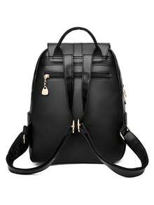 LANYIBAIGE Women's Backpack 2026 New PU Leather Double Shoulder Bag Large Capacity Student Backpacks Outdoor Travel Bag ﻿ - Black - View 7