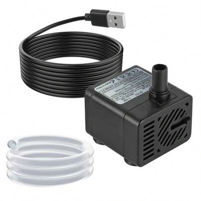 Mini Submersible Water Pump, Mini Aquarium Air Pump With 3.3Ft Hose,Ultra Quiet Small Fountain Pump For Aquarium, Fish Tank, Pond, Tabletop Fountain, Indoor