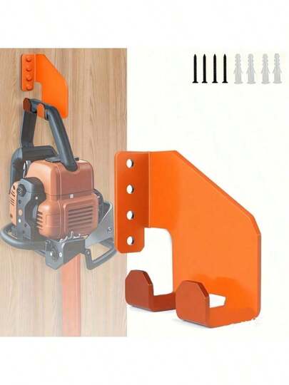 Heavy-Duty Chainsaw Hanger - Extra Large Heavy Metal Garage Wall Mount, Pre-Drilled Holes, Space-Saving Storage For Garage, Workshop, Professional & Home Use - Black, Tool Organizer, Sturdy Design, Structure, Tool Collector, Storage Rack, Storage Racks