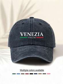 1顶水洗棒球帽，印有“VENEZIA”字样，复古美式简约休闲百搭时尚，高品质装饰配饰，适合所有季节，男女皆宜的必备时尚单品。 - 水洗帽 - 查看 7