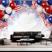 美国国庆日气球挂毯，房间装饰美学，卧室墙饰，客厅家居装饰，卧室墙面艺术海报，波西米亚风挂毯，美学房间装饰，卧室挂毯，客厅墙面装饰，家居装饰，艺术墙面装饰 - 紅藍 - 查看 12