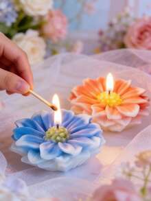 Multifunctional Flower Silicone Mold - Suitable For Scented Candles/Handmade Soaps/Plaster Fragrance Stones/Mousse Desserts - 3D Stereoscopic Flower Design - Flower Candle Mold - View 3